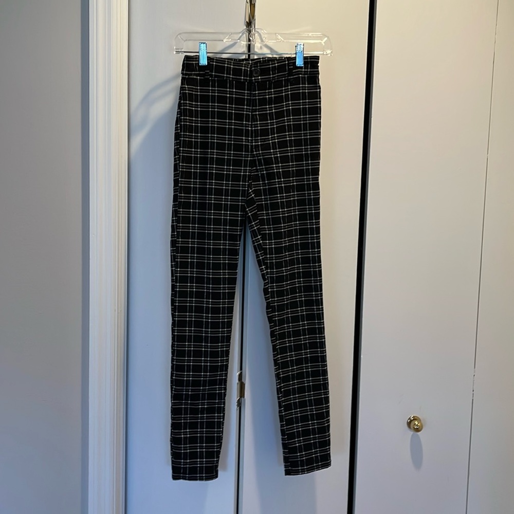 Black and White Slim Leg Pants